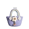 Woven Cotton Shoulder Bags, Women Handbags, Flower, Lilac, 27x15cm