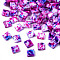 2-Hole Opaque Glass Seed Beads, Antique Style, Rectangle, Deep Pink, 5x4.5~5.5x2~2.5mm, Hole: 0.5~0.8mm