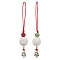 Christmas Tree Alloy Enamel with Rhinestone Pendant Decorations, Nylon Thread Hanging Ornaments, Mixed Color, 57mm, 2pcs/set