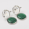 Synthetic Malachite Pendants, with Brass Diffuser Locket Findings, Flat Round, 31x26x8mm, Hole: 4mm