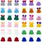 Nbeads 72Pcs 12 Colors Woolen Crochet Mini Hat with Double Pom Pom Ball, Ornament Accessories, Mixed Color, 35x31x28mm, 6pcs/color