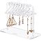 Transparent Acrylic Earring Display Stands, Coat Hanger Shape, Clear, Finish Product: 6x15x10.35cm, Hole: 2mm, about 10pcs/set