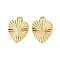 Brass Pendants, Real 18K Gold Plated, Heart, 12.5x9.5x0.5mm, Hole: 1mm