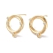 Brass Micro Pave Cubic Zirconia Stud Earring Findings, Round, Real 18K Gold Plated, 18x15.5mm, Hole: 1.2mm, Pin: 0.8mm