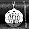 Non-Tarnish 304 Stainless Steel Necklaces, Flat Round with Flower of Life Pendant Necklaces, Stainless Steel Color, 19.76 inch(50.2cm)