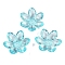 Transparent Acrylic Beads, Flower, Dark Turquoise, 23.5x21x6.5mm, Hole: 2mm, 462pcs/500g