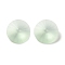 Frosted Glass Rhinestone Cabochons, Faceted, Pointed Back, Flat Round, Chrysolite, 12x5mm