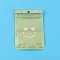 Plastic Zip Lock Bags, Resealable Small Jewelry Storage Bags Self Seal Bags, Top Seal, Rectangle with Smiling Face, Light Green, 15x10.5cm