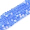 Transparent Glass Beads Strands, Faceted, Frosted, Half AB Color Plated, Rondelle, Cornflower Blue, 4x3.5mm, Hole: 1mm, about 113~115pcs/strand, 41~41.5cm