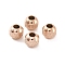 Ion Plating(IP) Textured 304 Stainless Steel Beads, Round, Rose Gold, 4mm, Hole: 1.5mm