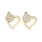 UV Plating Alloy Rhinestone Pendants, Heart Charms, Light Gold, 22.5x17.5x2.5mm, Hole: 1.8mm