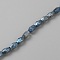 Transparent Electroplate Glass Beads, Faceted Oval with Arrows Pattern, Light Steel Blue, 10x6mm, Hole: 1.2mm