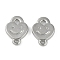 CCB Plastic Connector Charms, Smiling Face Heart Links, Platinum, 16x12x3mm, Hole: 1.2~1.6mm