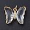 Brass Micro Pave Clear Cubic Zirconia Pendant, with Glass, Butterfly, Golden, Clear, 15x19x4.5mm, Hole: 3.5mm