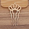 Alloy Hair Comb Findings, Cabochon Settings, Crown, Rose Gold, 90x46mm