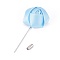 Safety Brooches, with Cloth and Alloy Pins, Tie Pin, Flower, Light Sky Blue, 85~90mm, Pin: 1mm