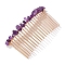 Amethyst Gravel Hair Clip, with Metal Hair Combs, 75x40mm