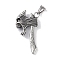 Viking 316 Surgical Stainless Steel Pendants, Axe with Skull Charm, Antique Silver, 44x23.5x7.5mm, Hole: 8.5x4.5mm