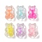 Transparent Acrylic Beads, Bear, Bead in Bead, Mixed Color, 18x11.5x8.5mm, Hole: 2.5mm