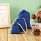 Cloth Packing Pouches, Drawstring Bags, Marine Blue, 9x7cm