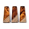 Resin & Wood Pendants, Trapezoid Charms, Saddle Brown, 38x15x3.5mm, Hole: 2mm