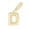 Brass Micro Pave Clear Cubic Zirconia Pendants, Long-Lasting Plated, letters, Letter D, 19x13.5x4.5mm, Hole: 8.5x5.5mm