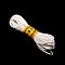 Polyester Rattail Satin Cord, for Chinese Knotting, Round, White, 3mm, about 10.94 Yards(10m)/Bundle