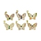 Brass Micro Pave Cubic Zirconia Pendants, with Glass, Real 18K Gold Plated, Butterfly Charms, Mixed Color, 15x22x3mm, Hole: 4x3mm