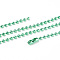 Iron Ball Bead Chains, Soldered, with Iron Ball Chain Connectors, Green, 28 inch, 2.4mm