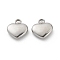 Tarnish Resistant 304 Stainless Steel Pendants, Heart, Stainless Steel Color, 10x9x3mm, Hole: 1.6mm