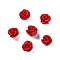 Synthetic Coral Carved Beads, Dyed, Flower, Half Drilled, Red, 8x8mm, Hole: 1.4mm