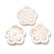 Natural Freshwater Shell Pendants, Flower Charm, Floral White, 19x20x3mm, Hole: 1.6mm