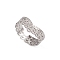 Non-Tarnish 304 Stainless Steel Crown Open Cuff Ring for Women, Stainless Steel Color, Inner Diameter: 18.2mm