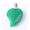 Natural Malaysia Jade Pendants with Brass Findings, Heart, 21~23x14~15x5~6mm, Hole: 2x6mm