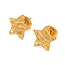 304 Stainless Steel Stud Earring Findings, Star, Real 18K Gold Plated, 12.5x12mm, Hole: 1mm, Pin: 0.8mm