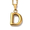 PVD Vacuum Plating 201 Stainless Steel Necklaces, Letter, Letter D, 17.80 inch(45.2cm), Pendant: 22.5x11.7x3mm