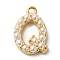 Plastic Imitation Pearl Pendants, with Brass Findings, Golden, Letter Q, 7~14x13.5~15x3mm, Hole: 1.3~1.4mm