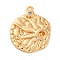 Brass Pendants With Clear Cubic Zirconia, Oblate with Evil Eye Charms, Real 18K Gold Plated, 17x13.5x2.5mm, Hole: 1mm