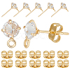 Beebeecraft 10Pcs Diamond Shape Brass Stud Earring Findings KK-BBC0012-63-1