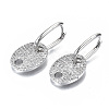 Brass Micro Pave Clear Cubic Zirconia Huggie Hoop Earring EJEW-N011-44P-1