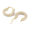 Plastic Imitation Pearl Hoop Earrings EJEW-E310-01G-2