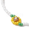 Flower Glass Seed Beaded Bracelets for Women BJEW-JB10105-3