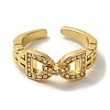 Rack Plating Arch Buckle Brass Micro Pave Clear Cubic Zirconia Open Cuff Rings RJEW-H235-03G-2