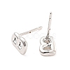 Brass Hollow Out Initial Letter Stud Earrings for Women EJEW-A044-01P-B-2