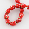 Handmade Lampwork 3D Strawberry Beads X-LAMP-R109B-15-2
