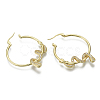 Brass Micro Pave Cubic Zirconia Hoop Earrings KK-R137-025-NF-3