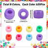 SUNNYCLUE 800Pcs 8 Colors Opaque Plastic Beads KY-SC0001-86-2