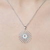 Non-Tarnish 201 Stainless Steel Sun Pendant Necklace NJEW-OY002-11-1