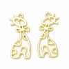 Rack Plating Alloy Giraffe Open Back Bezel Pendants FIND-G052-45LG-1