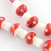 Mushroom Handmade Lampwork Beads Strands LAMP-R116-13-2